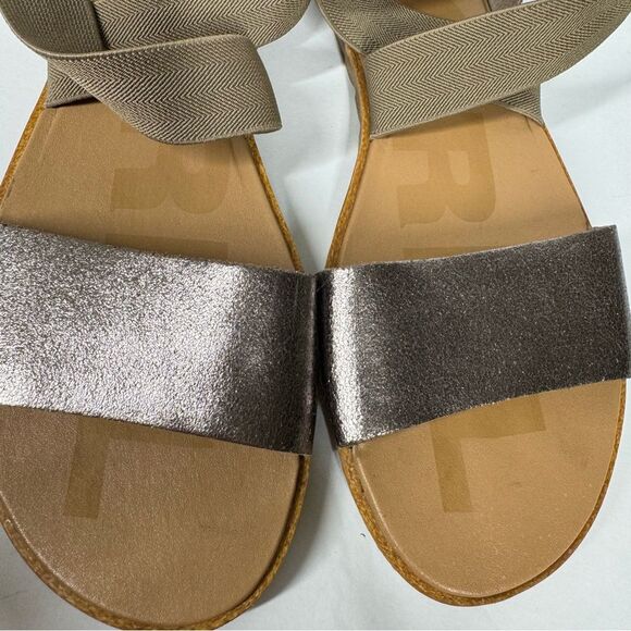 Sorel Ella II Flat Sandals Metallic Leather Boho Womens Size 8 - Picture 3 of 7